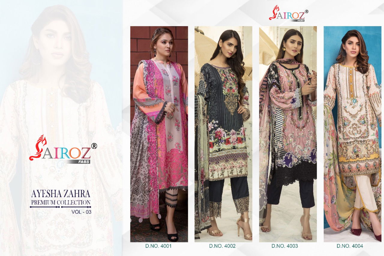 Sairoz Ayesha Zahra Premium Collection 3 Casual Daily Wear Pakistani Salwar Kameez Collection